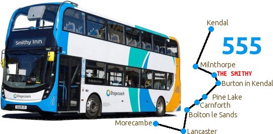 The 555 Bus to The Smithy Inn